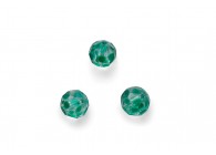 Perles en verre,peint à la main rond/facet 10mm trsp+vert