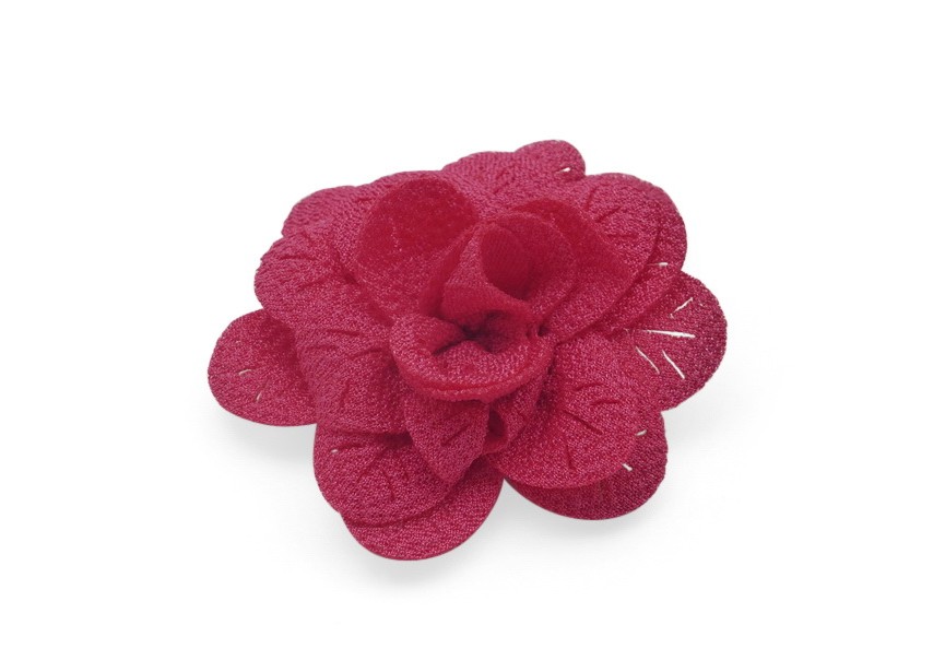 Camellia textiel 55x22 mm plakbloem fuchsia